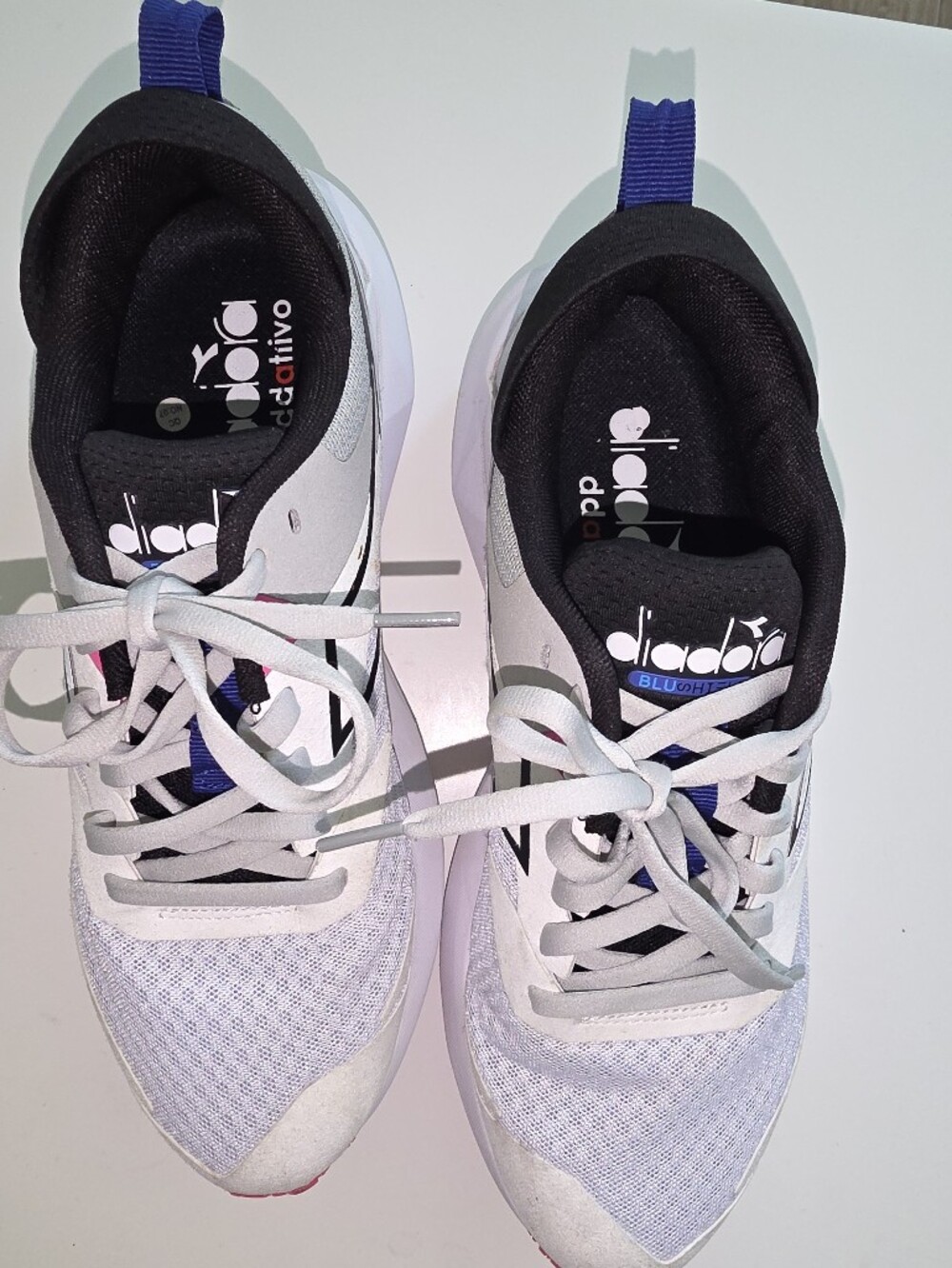 Diadora White and Black Men's Athletic Sneakers